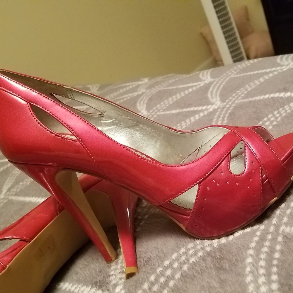 Pink Open Toe Sandal Heels